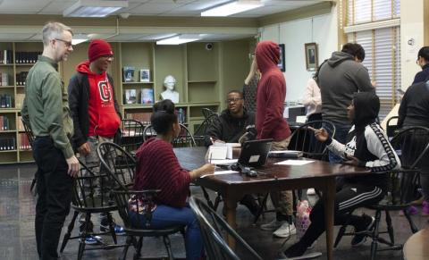 Students in PHS reading room