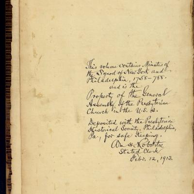 Handwritten page from minutes